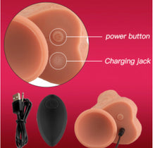 Load image into Gallery viewer, Remote control vibrating dildo with free lube and penis ring.