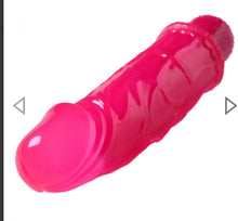 Load image into Gallery viewer, Pink Vibrating 6.75 inch Jelly Dong
