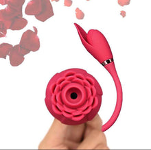 Load image into Gallery viewer, Sucking rose vibrator with an attach egg
